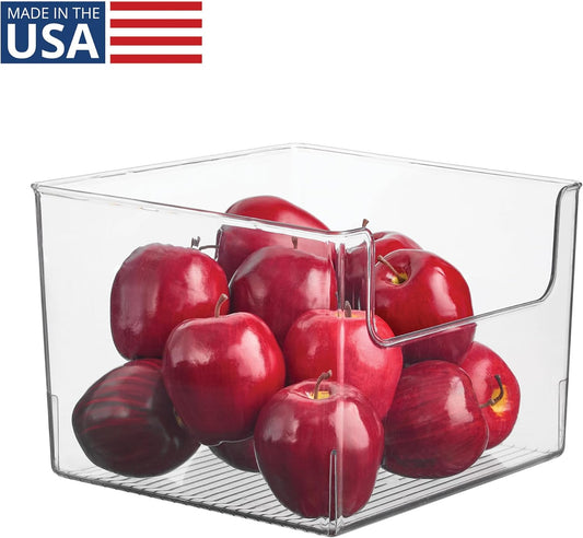 iDesign Open-Front Storage Bin, Clear | Kitchen, Pantry, Bathroom, Home Office, Made in USA
