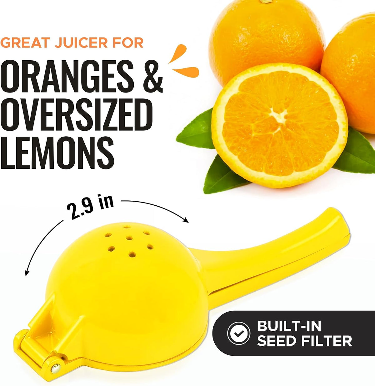 Zulay Kitchen Metal Orange Squeezer