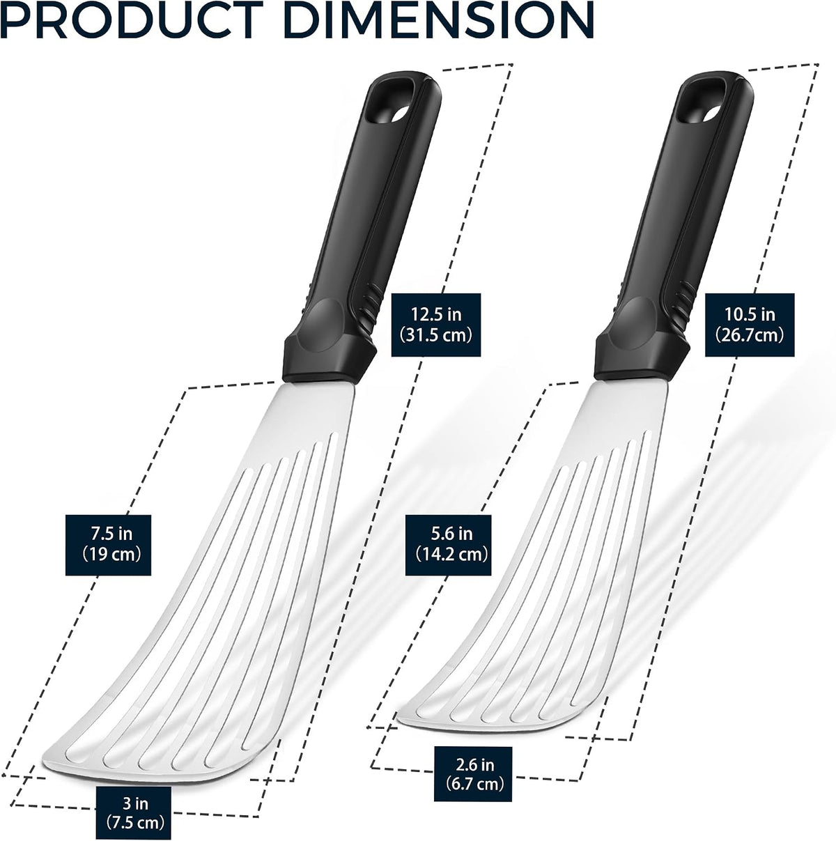 12.5-in Fish Spatula, 18/8 Stainless Steel Flexible Thin Edge Turner