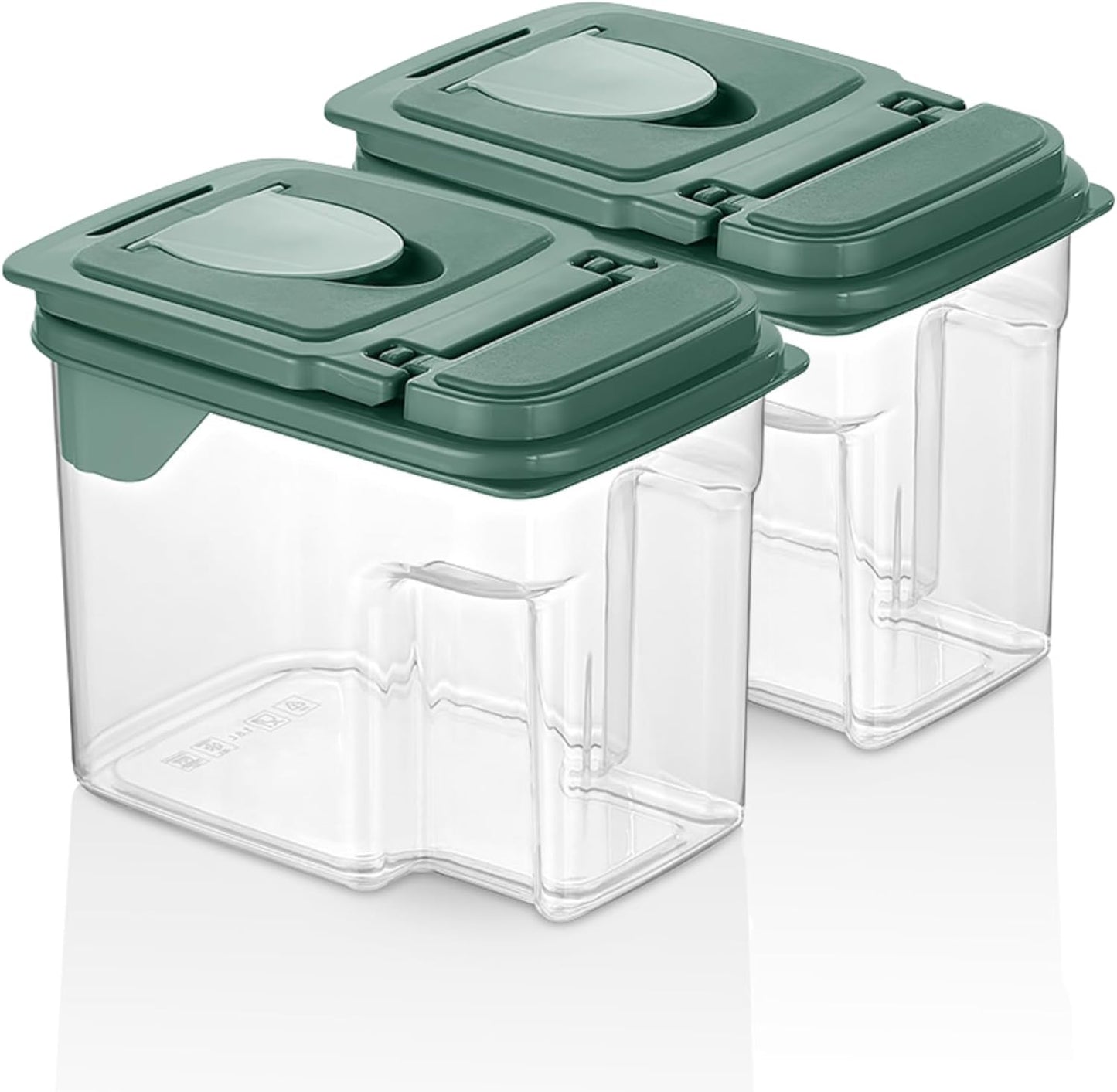 Tribello Food Storage Dispenser with Pour Spout Lid – Pantry Bin – Clear Slim Food Storage Container for Rice, Sugar, Cereal – BPA Free - Kitchen Organization (Small 1.9 Quarts - 2pack)