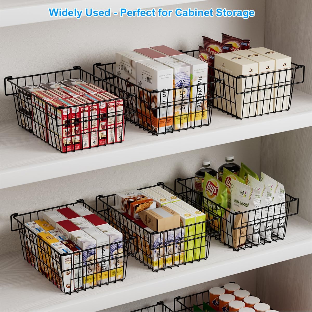 Freezer Organizer Bins, Large Capacity Stackable Baskets for Deep Chest Freezer Easy Get and Sort Bottom Frozen Meats Food Storage Containers Pantry Storage and Organization, 4pcs