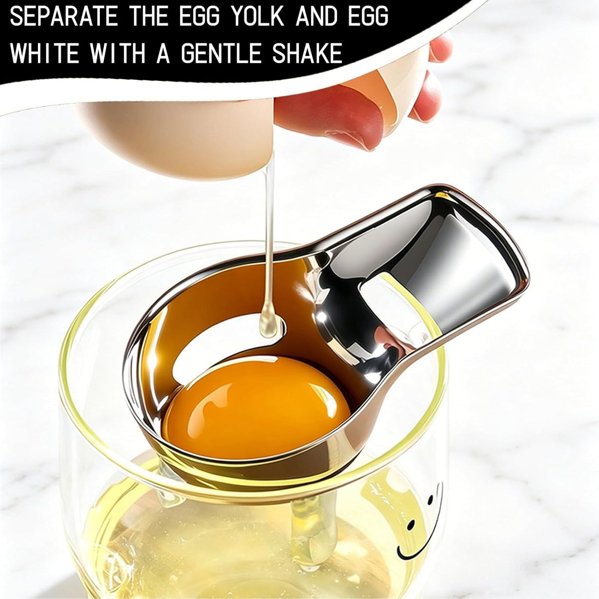 Egg Separator For Raw Eggs BPA-Free White Separator Tool For Baking
