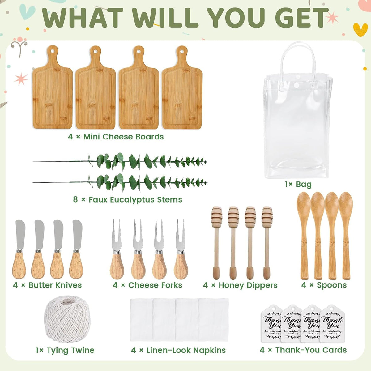 6 Sets Baby Shower Game Prizes Mini Charcuterie Boards Bridal Shower Prizes (6 Sets)