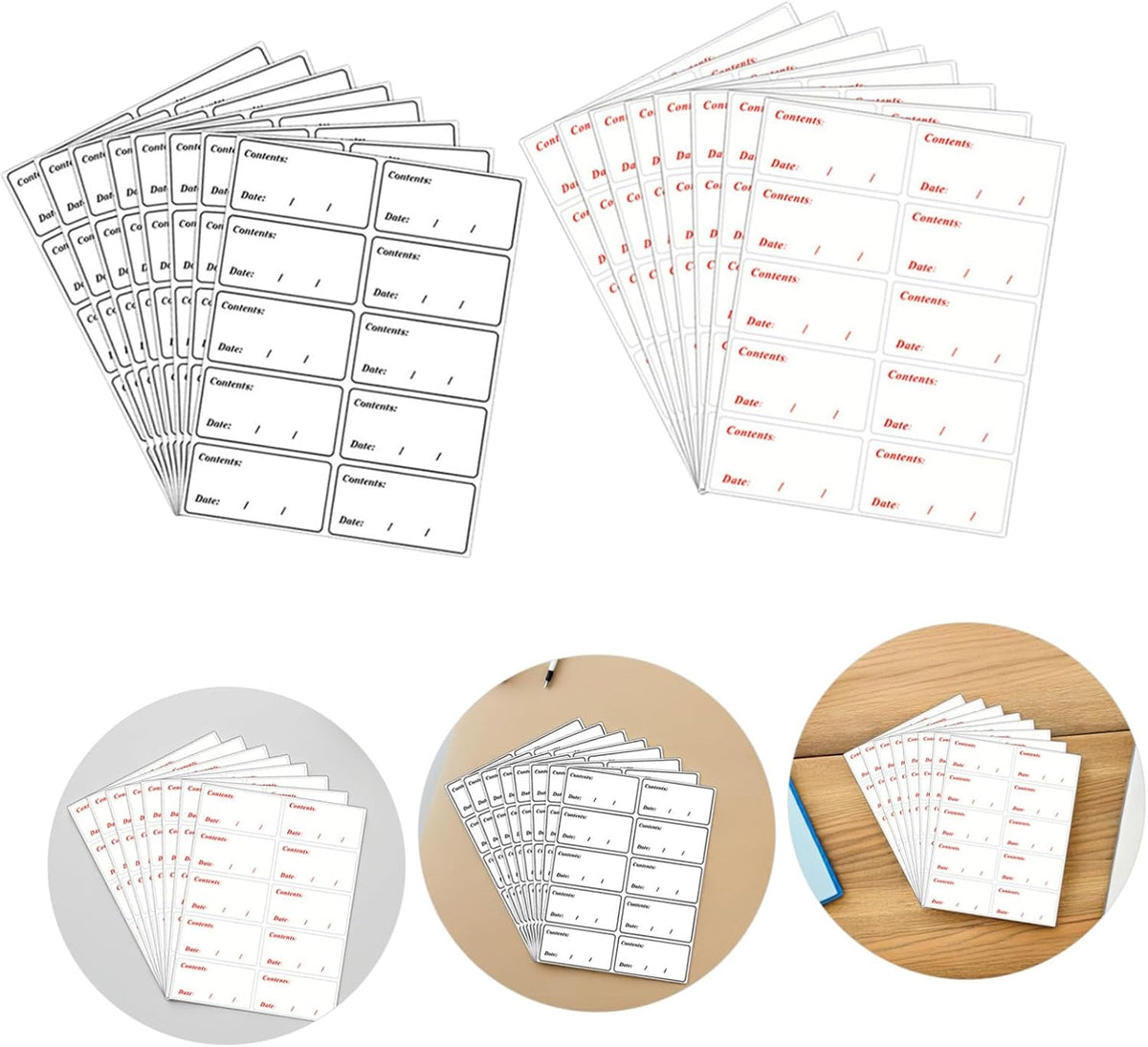 Waterproof Food Date Stickers Labels for Containers, 400pcs Self-Adhesive Removable Refrigerator and Freezer Storage Labels for Home and Restaurant Use