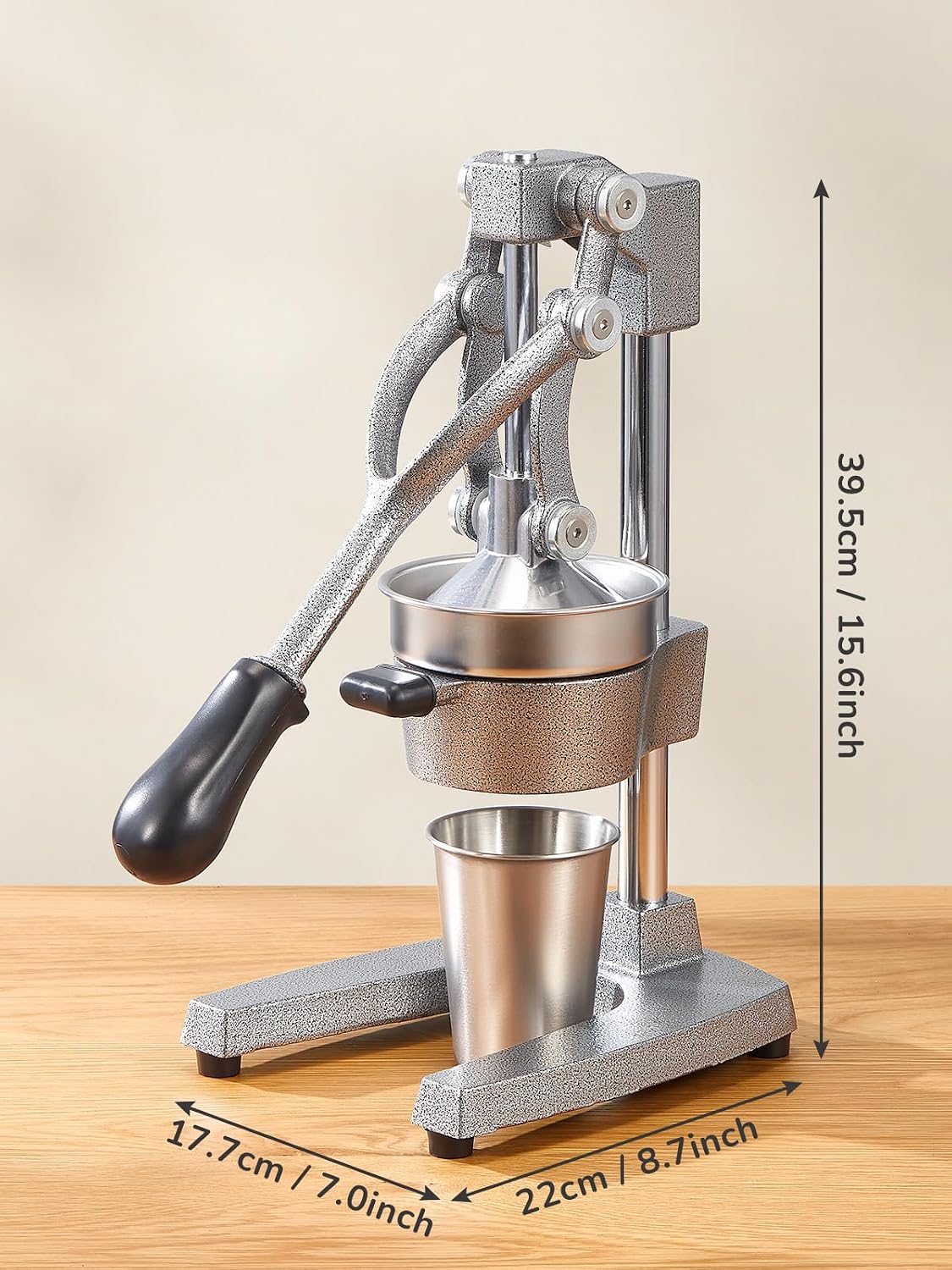 QCen Manual Citrus Juicer Cast Iron Heavy Duty Orange Press