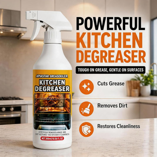 Apiastar Greasekiller Spray, 300ml Apiastar Grease Killer for Grill, Greasekiller Spray Grill Cleaner, Heavy Duty Degreaser, Multi-Use for Grills, Oven, Air Fryer, Home & Commercial Kitchen (2PCS)