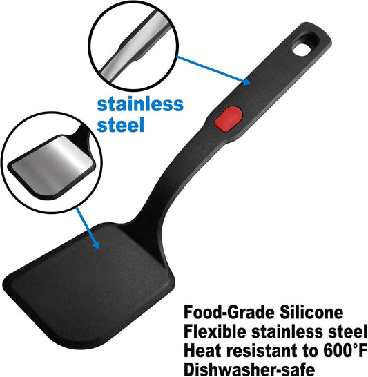 2 Piece Large Silicone Pancake Spatula Turner Set