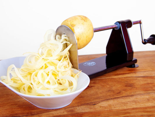 4-Blade Zucchini Spiralizer Noodle Maker with 3 Blades and 1 Built-In