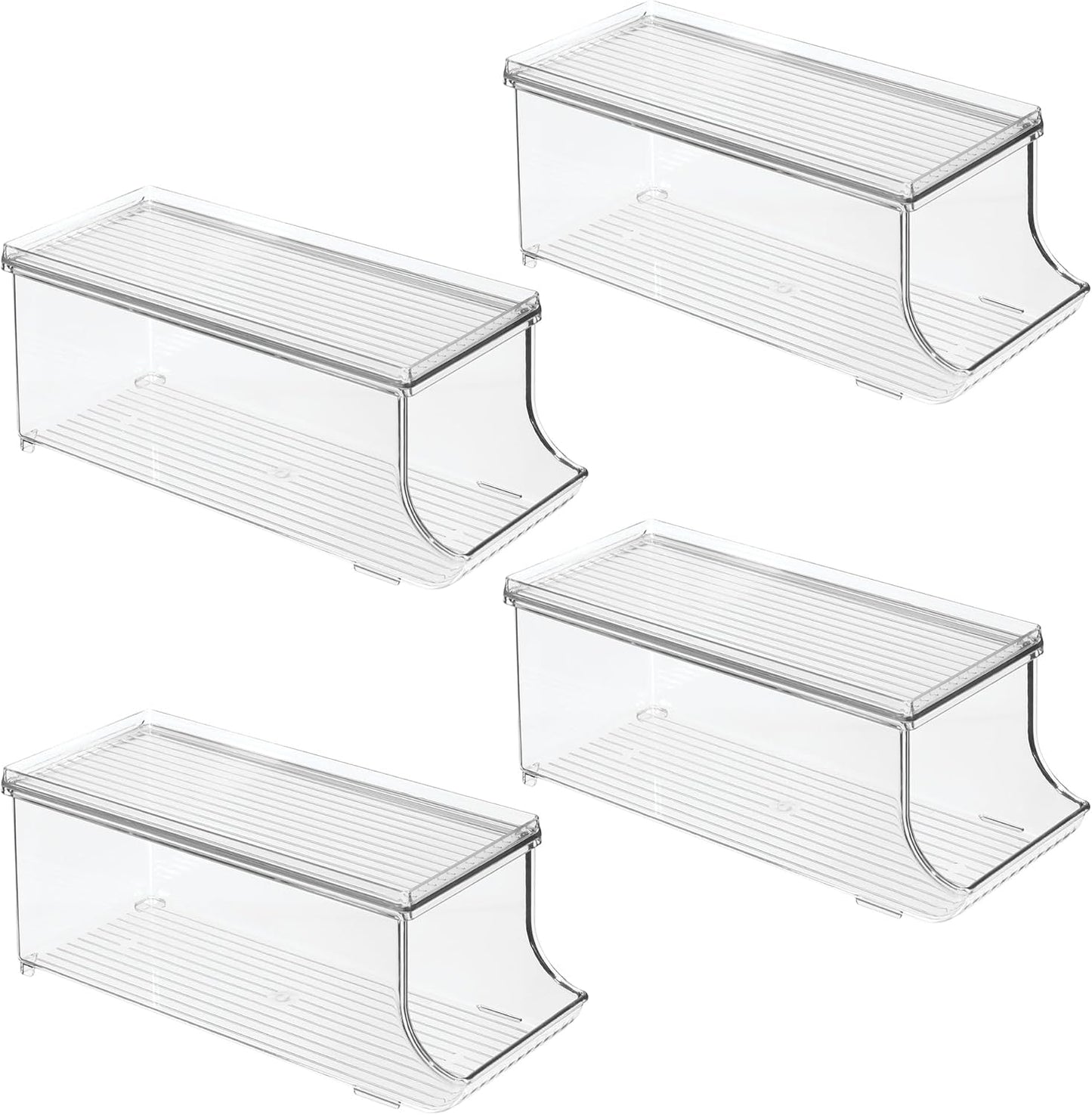 iDesign Soda Can Organizer with Lid for Pantry or Refrigerator - Clear - Made in USA