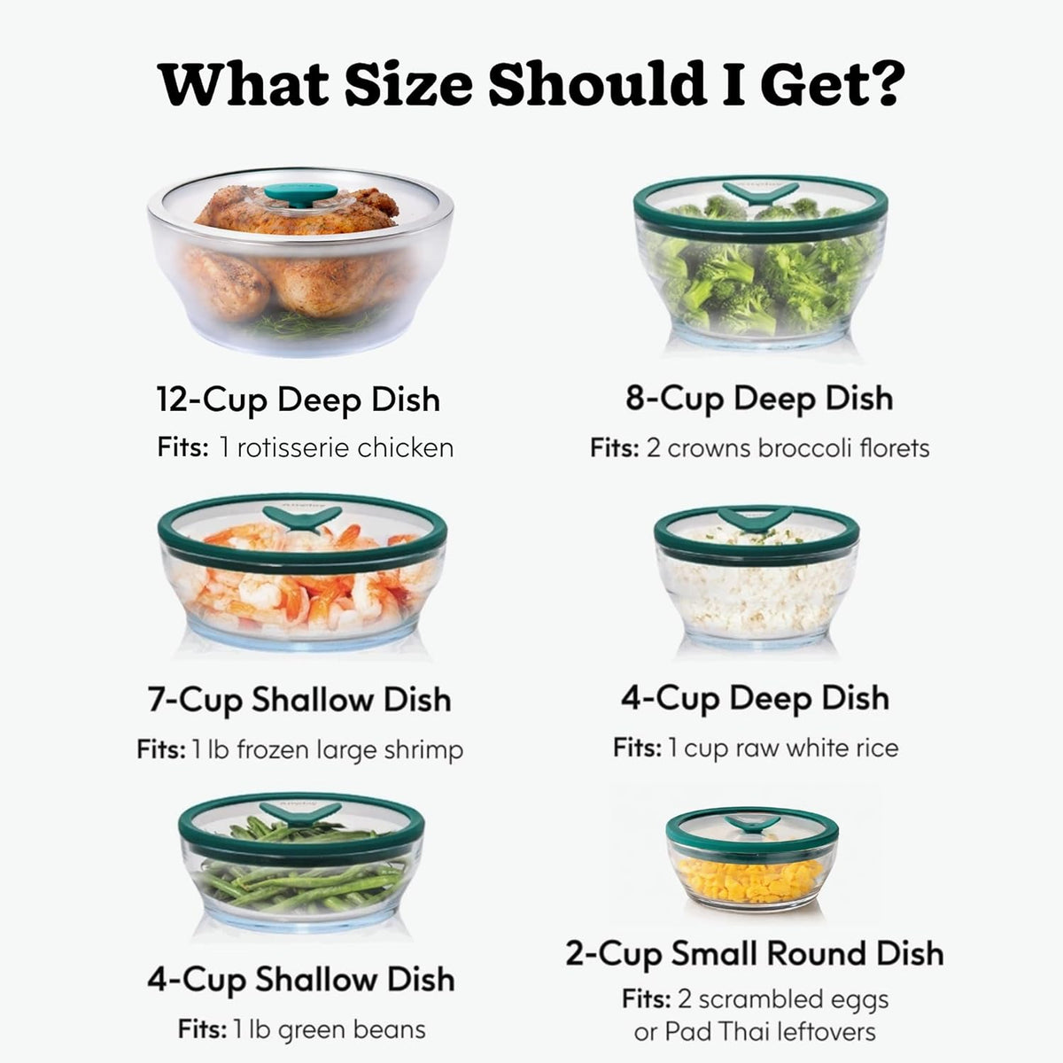 Anyday 4-Cup Shallow Dish & Silicone Clip-On Strainer Bundle | Plastic-Free, BPA-Free Glass Microwave Cookware & Food Storage with Glass Lids (Black Sesame)