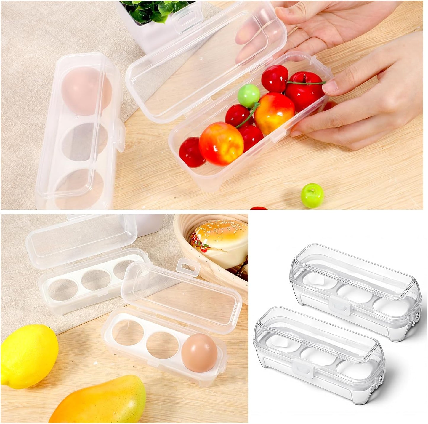 2 PCS Camping Egg Container Boiled Egg Carrier Camping Eggs Carrier Container Hard Eggs Storage Bag Case for Outdoor, Hiking, Kitchen, Refrigerator, Trekking