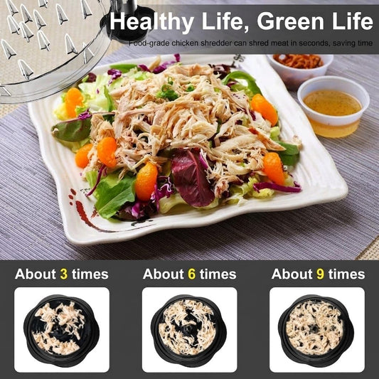 Chicken Shredder Tool Twist Large Meat Shredder with Brush, Black Visible Chicken Breast Shredder, Strong Anti-Slip Strip, Ergonomic Handle, BPA Free, Kitchen Gadgets for Beef Chicken