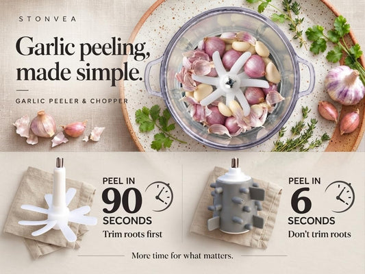 Electric Garlic Peeler & Chopper 300W – Automatic Garlic Peeler Machine with 2L Jar & Dual Blades, Electric Garlic Mincer, Vegetable Chopper & Silicone Garlic Peeler Skin Remover Tool