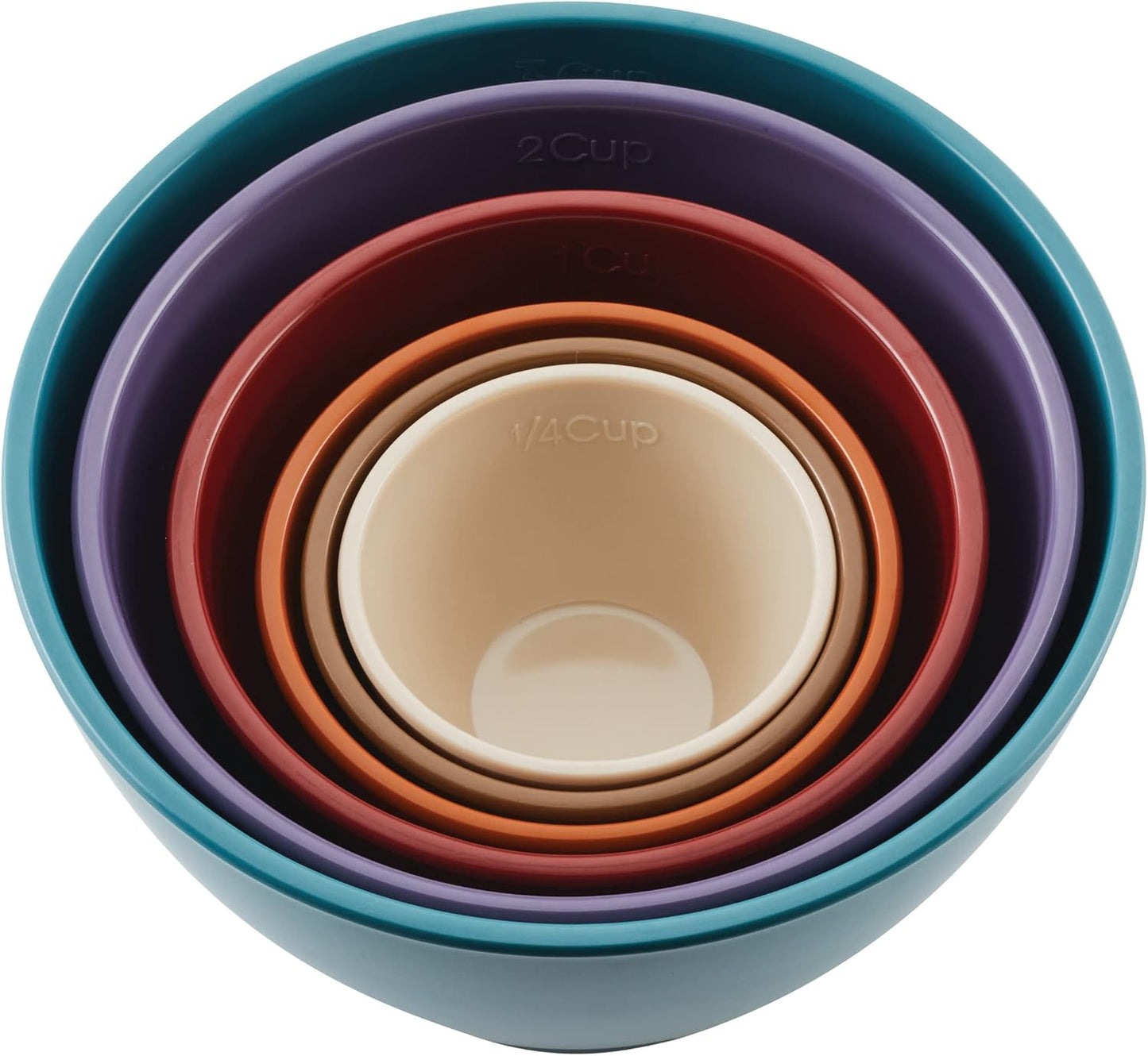 Rachael Ray Tools and Gadgets Nesting/Stackable Measuring Cups Set, 6 Piece - Assorted Colors