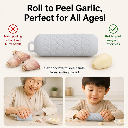 (2PCS) Silicone Garlic Peeler Tube Roller - Fast & Clean, Non-Slip Grip