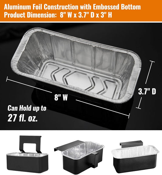 NUPICK 20 Pack 6415 Drip Pans Compatible for Weber Spirit Series, Genesis Series, Q Series Grills, Disposable Aluminum Foil Grease Trays, 8.5" x 6"