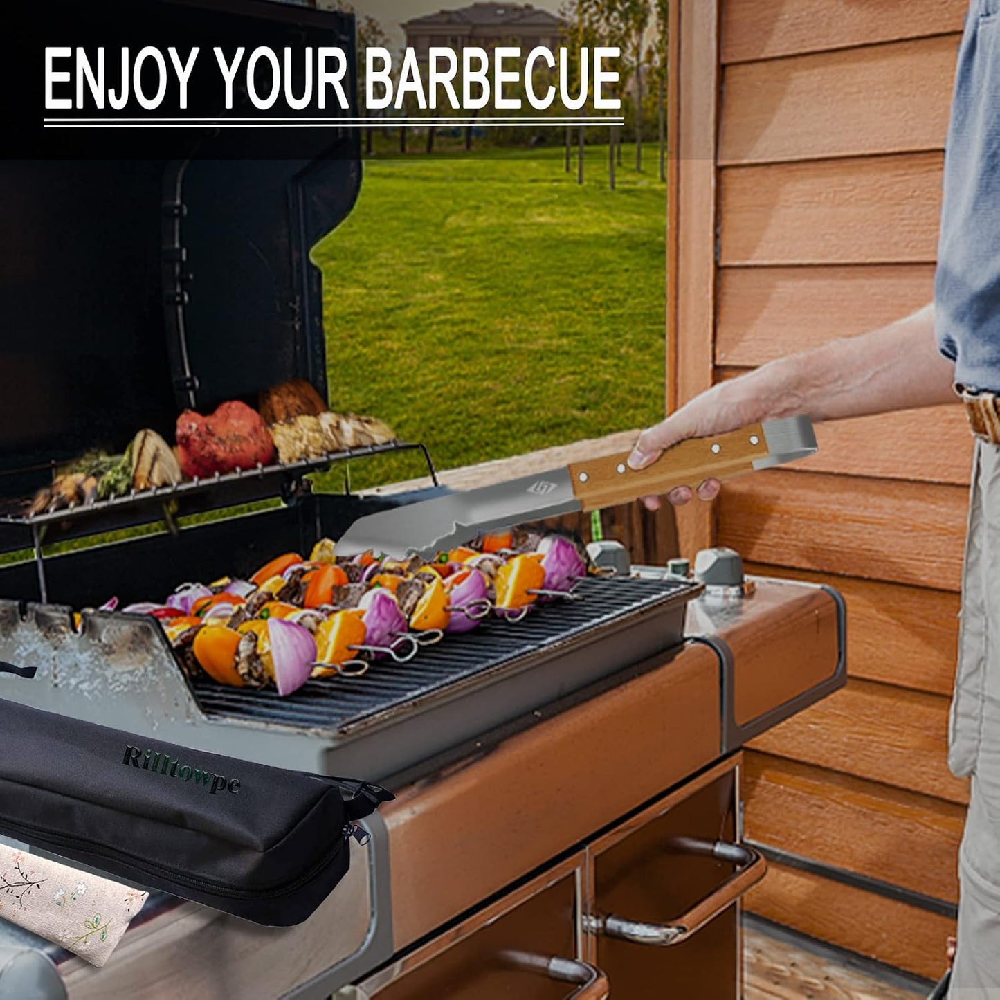 Grill Tool Storage, BBQ tools Bag (Oxford Cloth), Foldable Grilling Bag for Camping and Hiking BBQ. Gift for Men, Give Him a Home Tool.
