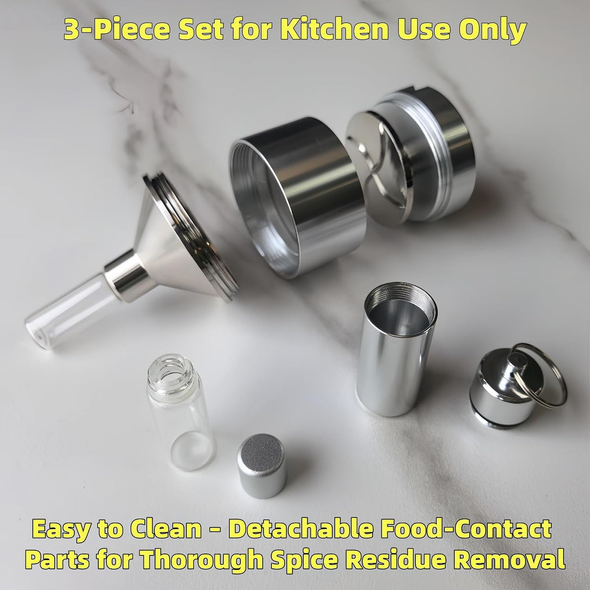 Spice Grinder【Silver】For Kitchen Use Only