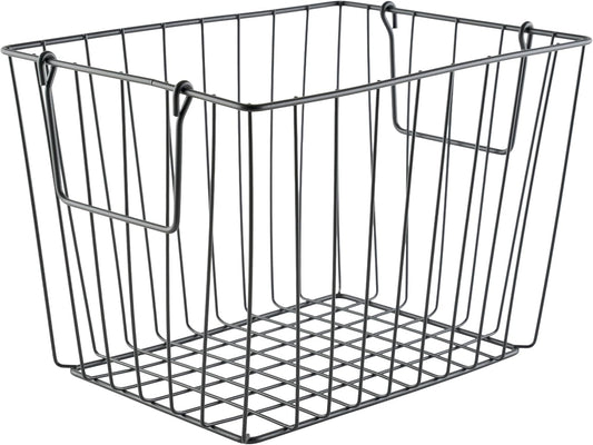 G.E.T. WB-315-MG Heavy Duty Iron Wire Utility Storage Basket/Bin with Handles, 11" x 8" x 8"