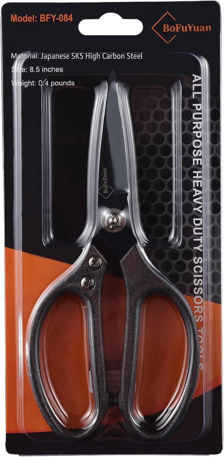 BoFuYuan Heavy Duty Scissors for Cutting Carpet Cardboard Leather Fabric
