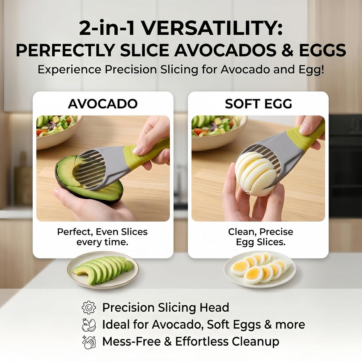 7.5 x 2.6 x 0.4 Inch Avocado Slicer Tool - 3 In 1 Peeler And Slicer Tool, Avocado Cutter For Avocados - Plastic
