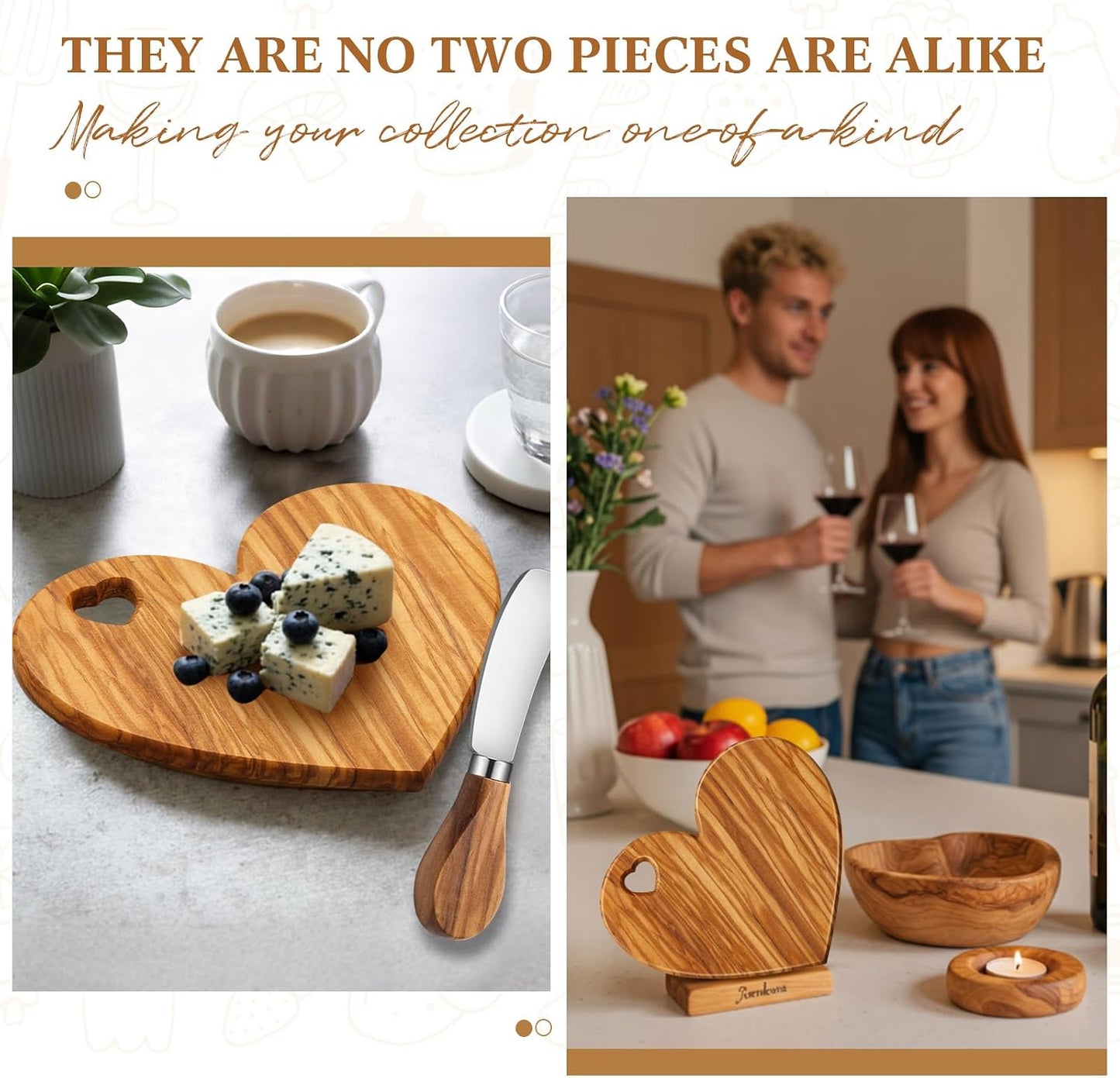 Patelai 24 Set Bridal Baby Shower Favor Heart Cheese Board with Knife, Wood Mini Charcuterie Board Thank You Gift Box for Guest Bridal Baby Shower Prize Wedding Valentines Birthday (Bamboo Color)