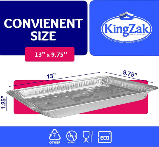 Aluminum Foil Broiler Pans, Grill Liners, (200 Pack) Sheet Pans for Oven, Roasting Rack, Disposable Aluminum Trays with Ribbed Surface for BBQ