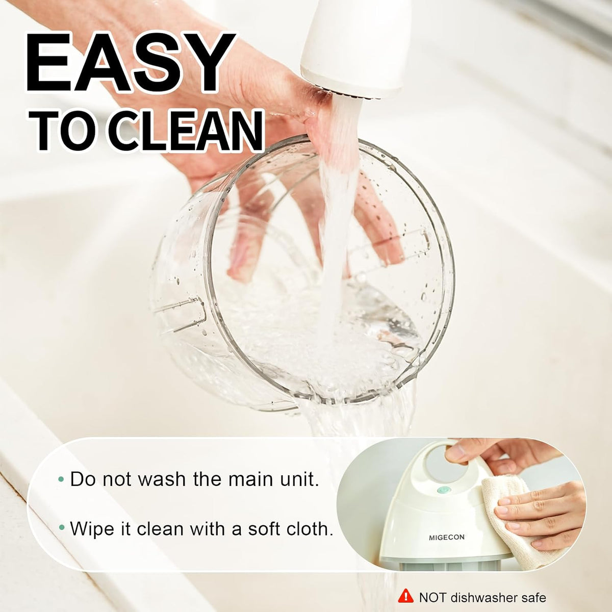 MIGECON Stand Mixer, Small Electric Mixer Kitchen Egg Beater Milk Frother
