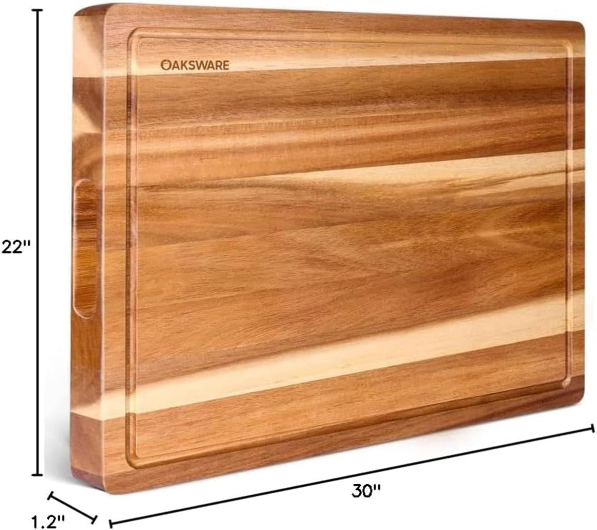 OAKSWARE 16.5" x 13" Acacia Wood Cutting Board, Kitchen Prep Station