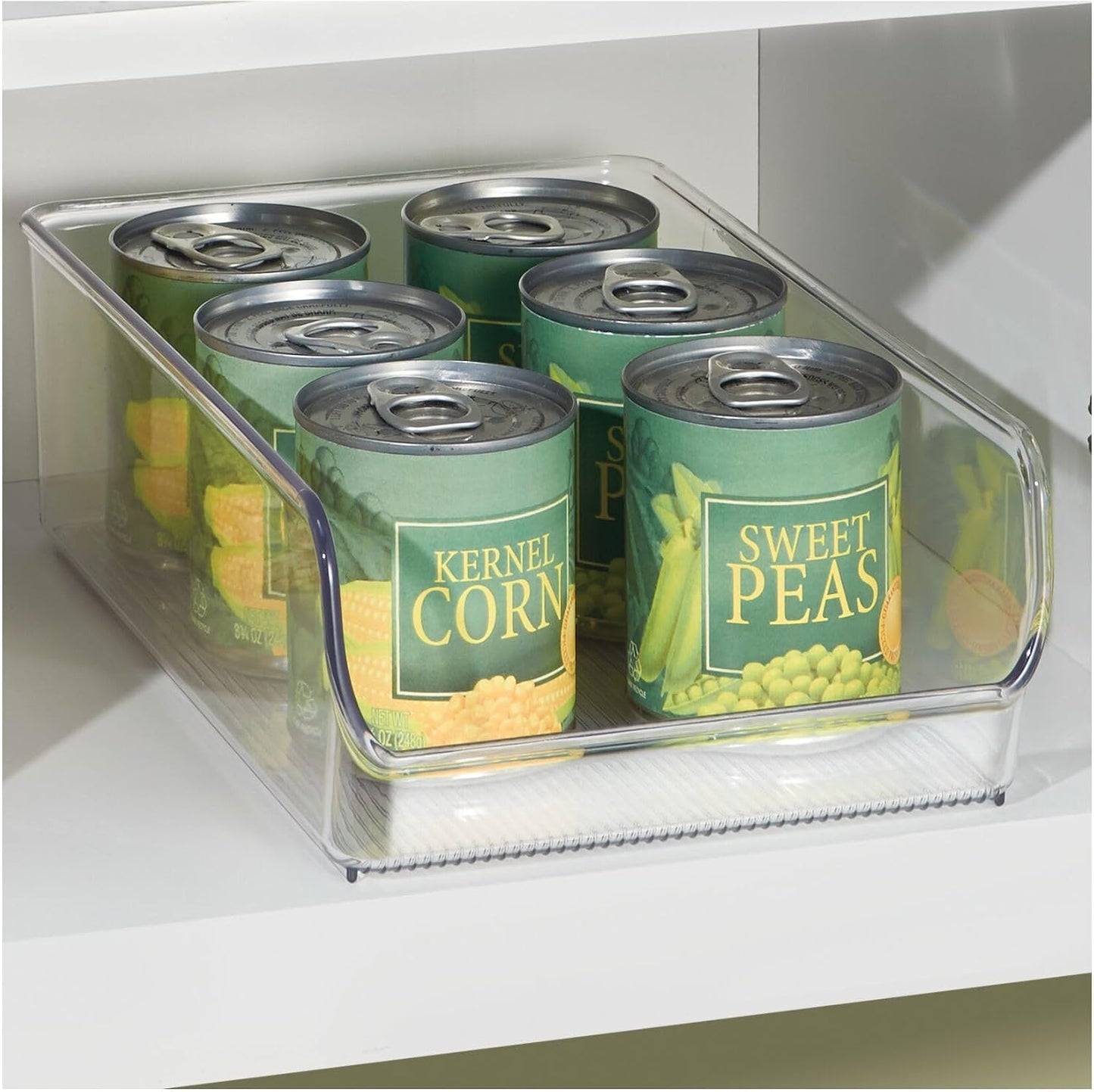 iDesign Recycled Plastic Freezer and Refrigerator Organizer Bin, Set of 2, The Linus Collection – 5.25" x 11" x 3.5", Clear