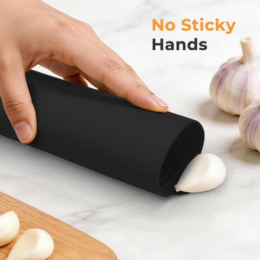 Silicone Garlic Peeler Tube Roller (Black,Green)
