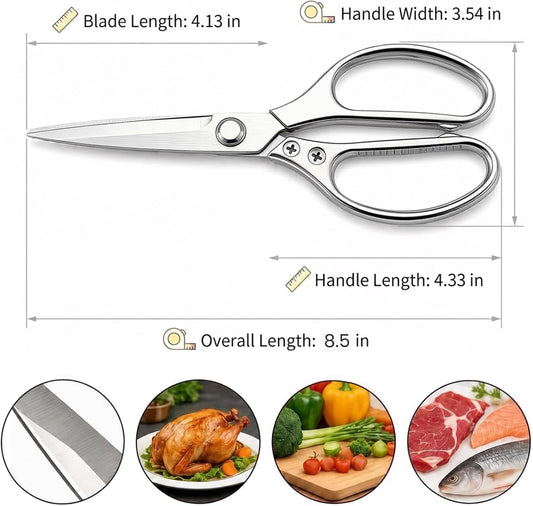 Kitchen Shears Heavy Duty 8.5", Multipurpose Food Scissors for Meat Chicken