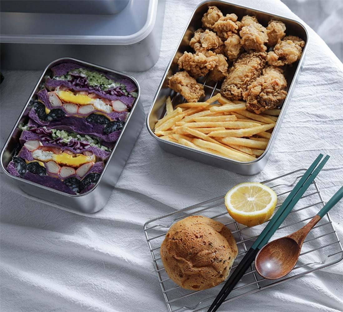 Stainless Steel Food Containers with Lids, Set of 5 Meal Prep Container Reusable Metal Food Storage Bento Lunch Box for Kitchen Picnic, BPA Free,67oz,118oz)