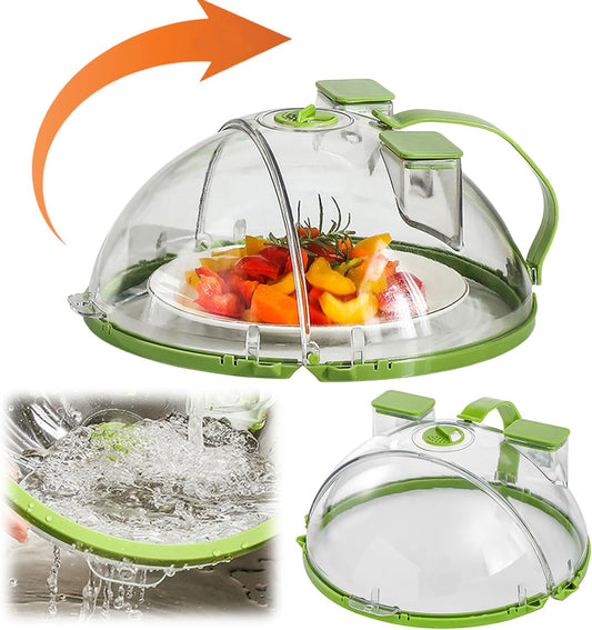 Microwave Splatter Cover with Water Steamer for Food with Handle and Vent