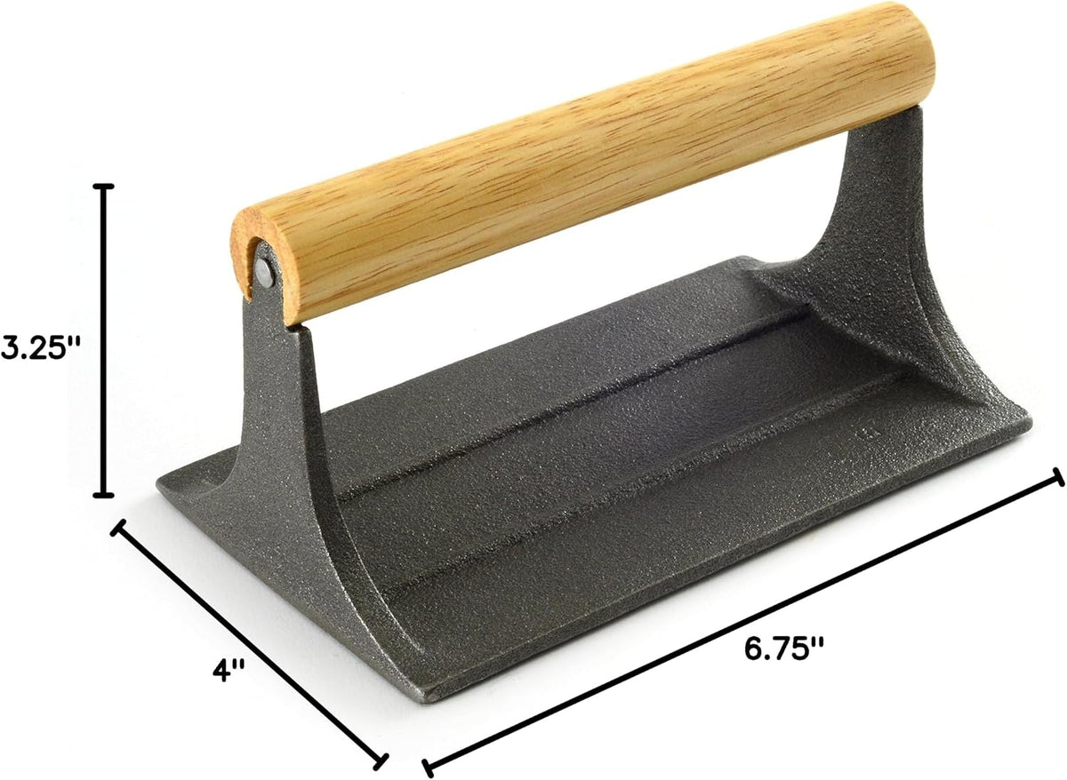 Norpro Cast Iron Bacon Press with Wood Handle