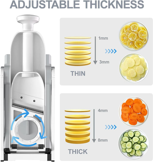 SupMaKin Safer Mandoline Slicer for Kitchen,Adjustable Potato Slicer 1-8 mm