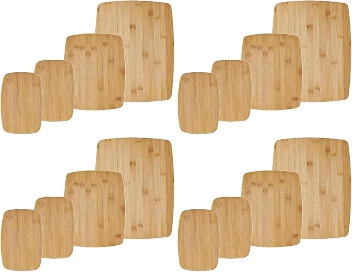Farberware Bamboo Cutting Board Set, 4-Piece, Reversible
