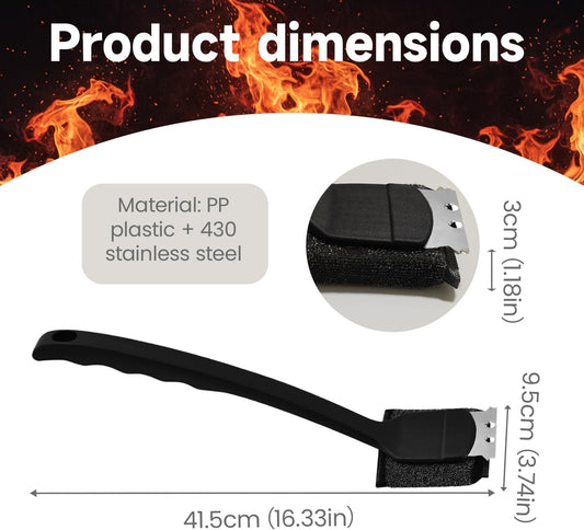 BBQ Grill Brush for Outdoor Grill Accessories with Stainless Steel Scraper Grill Brush Bristle Free Flat Top Grill Cleaner BBQ Cleaning Brush for All Grill Types