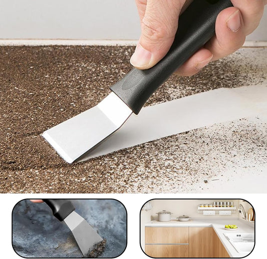 2Pack Metal Small Scraper Stainless Steel Cleaning Scraper Griddle Tool Oven Scrapers Tool Grill Induction Hob Stoves Scrapers Stiff Grill Pan Spatula for Kitchen Cleaning Wallpaper Outdoor BBQ