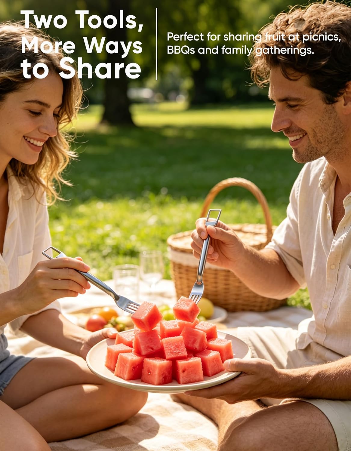 Watermelon Slicer Fork, Fruit Cutter for Bite-Sized Pieces