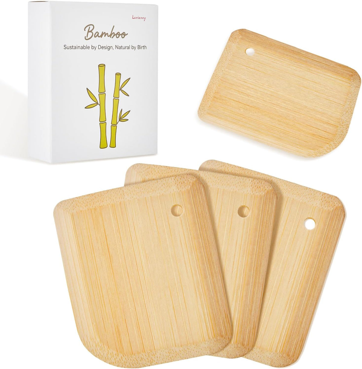 Bamboo Pan Scraper, Pot Scraper, Food Scraper, Kitchen Scraper Tools for Cast Iron Skillets, Cookware, Dishes, Pans and Pots