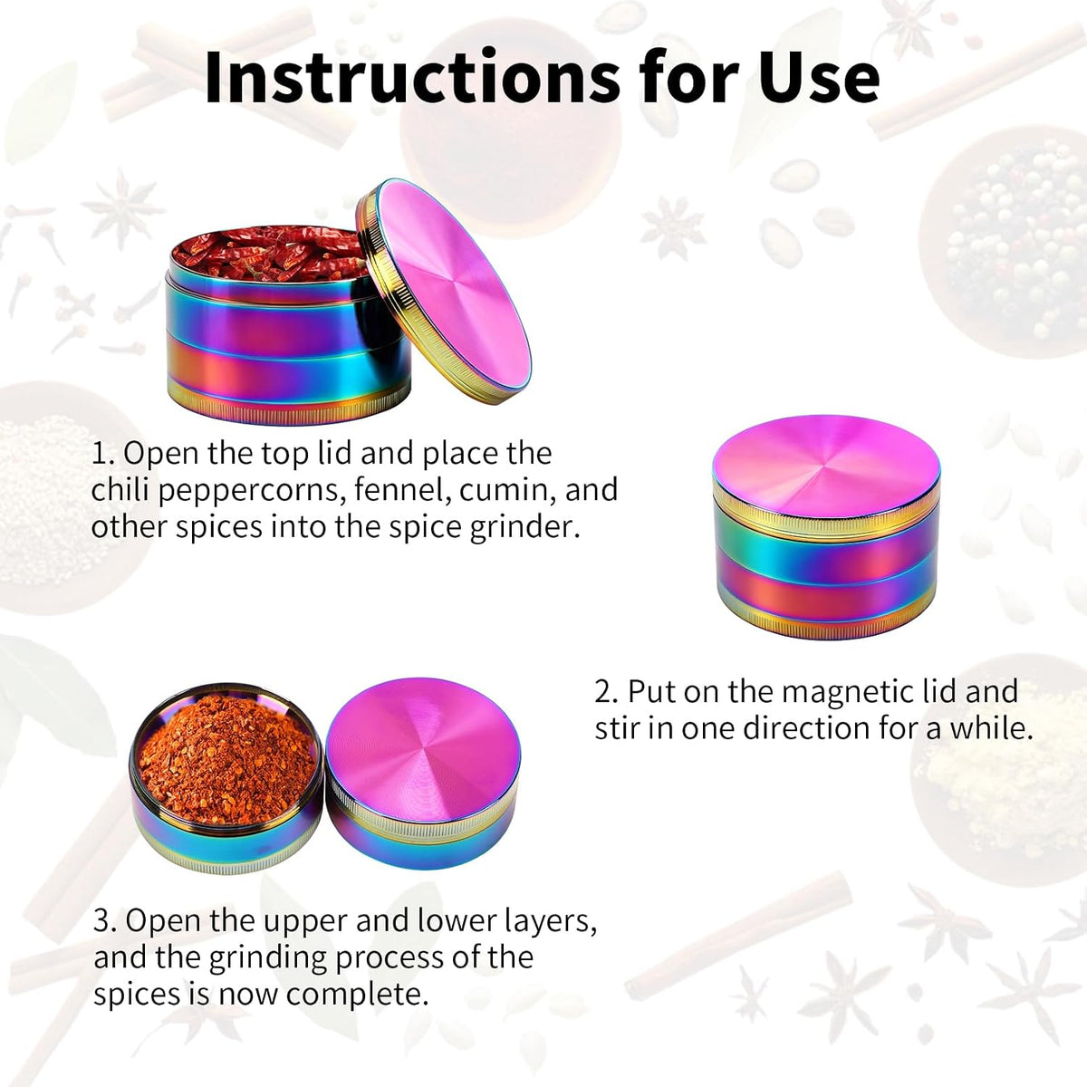 2.5 inch Spice Grinder Kitchen Tools(colorful)