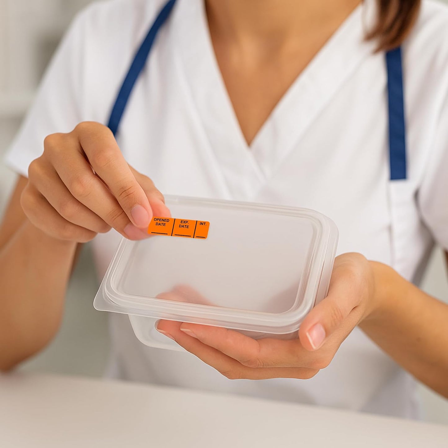 Opened Date Labels for Medical, Food & Lab Use - 800 Fluoro Green Write-on Small Stickers (12mm x 40mm / 0.5" x 1.5") in Dispense Box. Strong Latex-Free Adhesive & Indirect Food/Medical Safe Ink