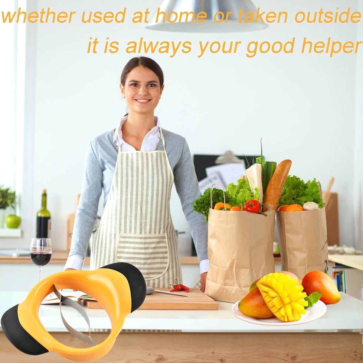 3Pcs Mango Slicer, Mango Cutter, Mango Peeler, Stainless Steel Fruit Tool