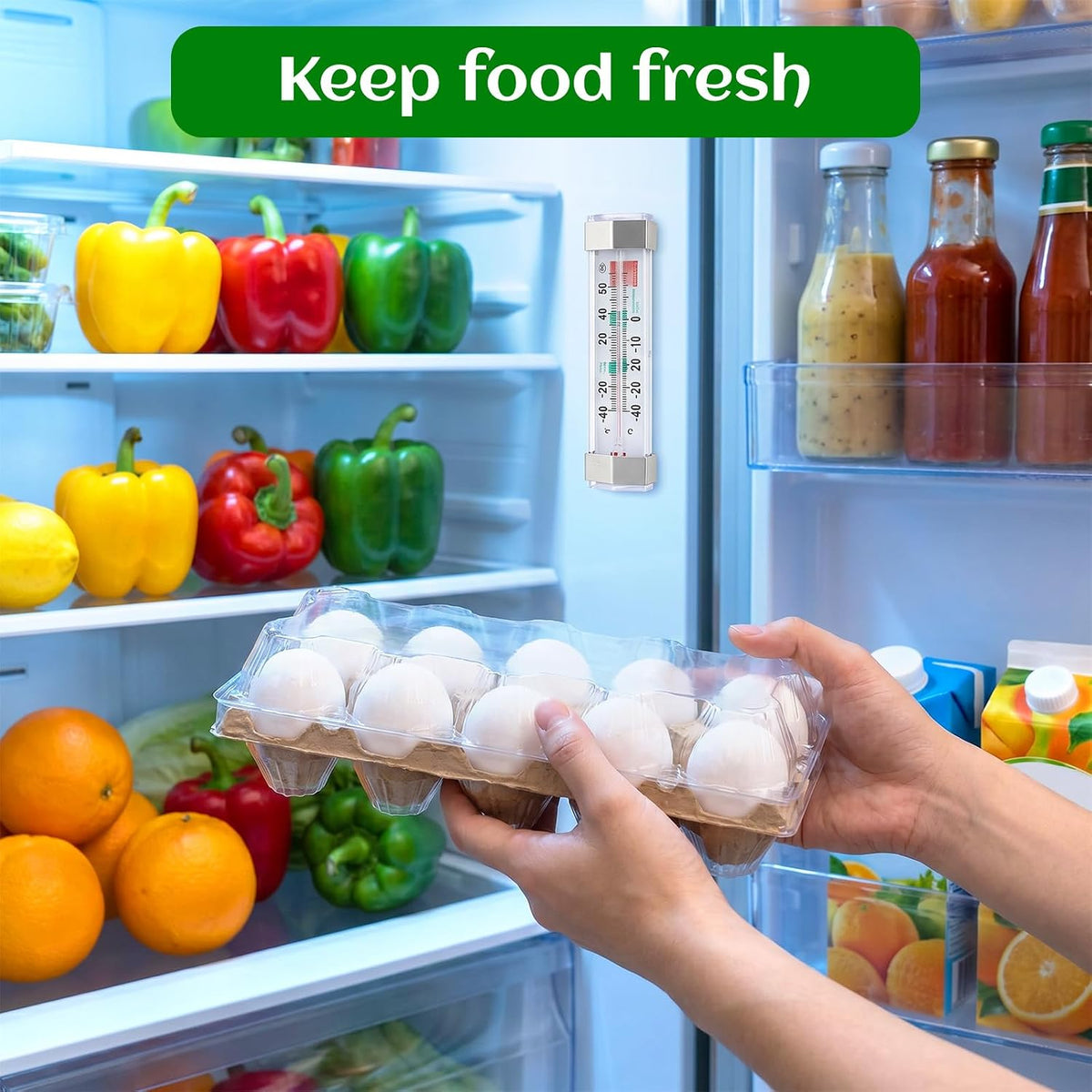 8Pack Refrigerator Freezer Thermometer, Waterproof Refrigerator Thermometer