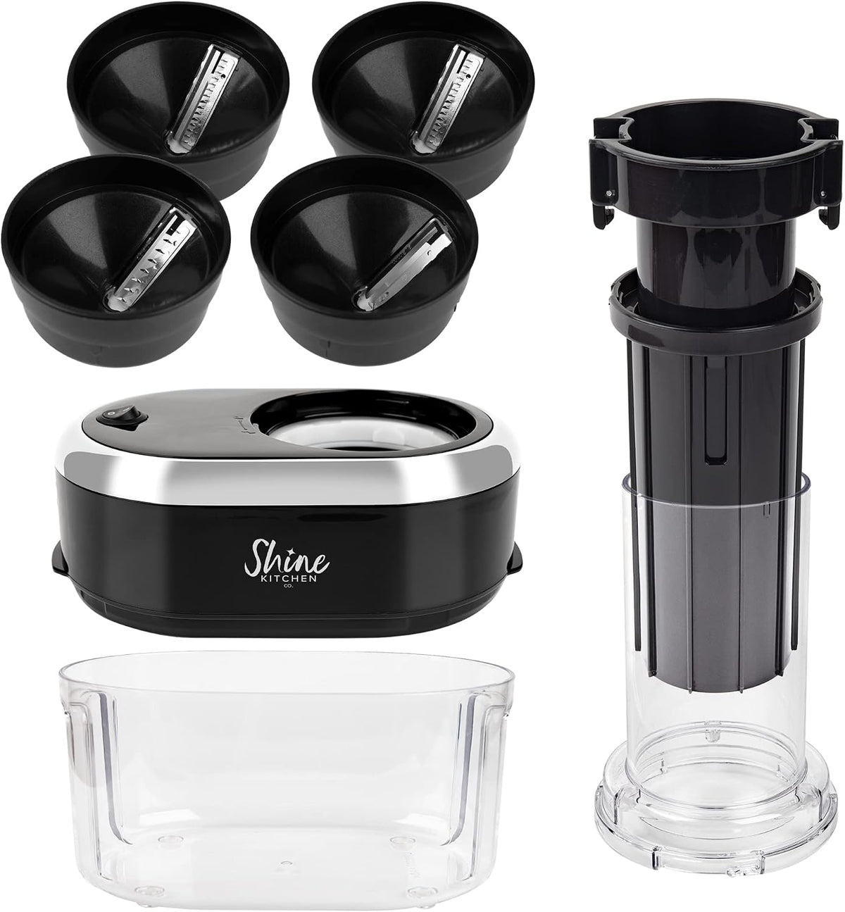 Shine Kitchen Co. SES-100 Electric Vegetable Spiralizer with No Slip Veggie Grip