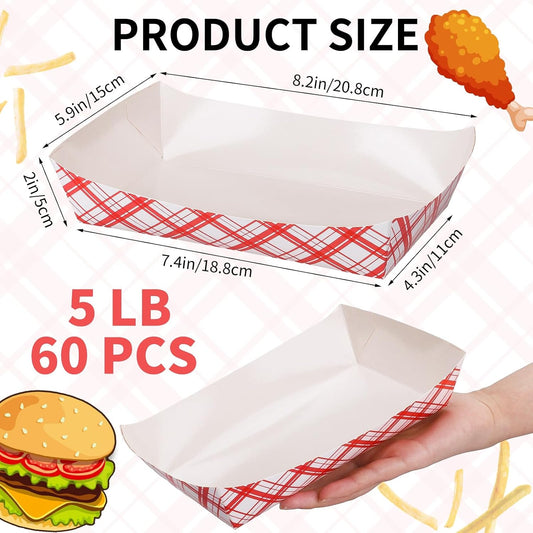 woric 54 Pcs Mexican Taco Food Trays, Disposable Mexican Nacho Paper Plates Popcorn Snack Candy Fries Tray for Birthday Carnival Easter Supplies