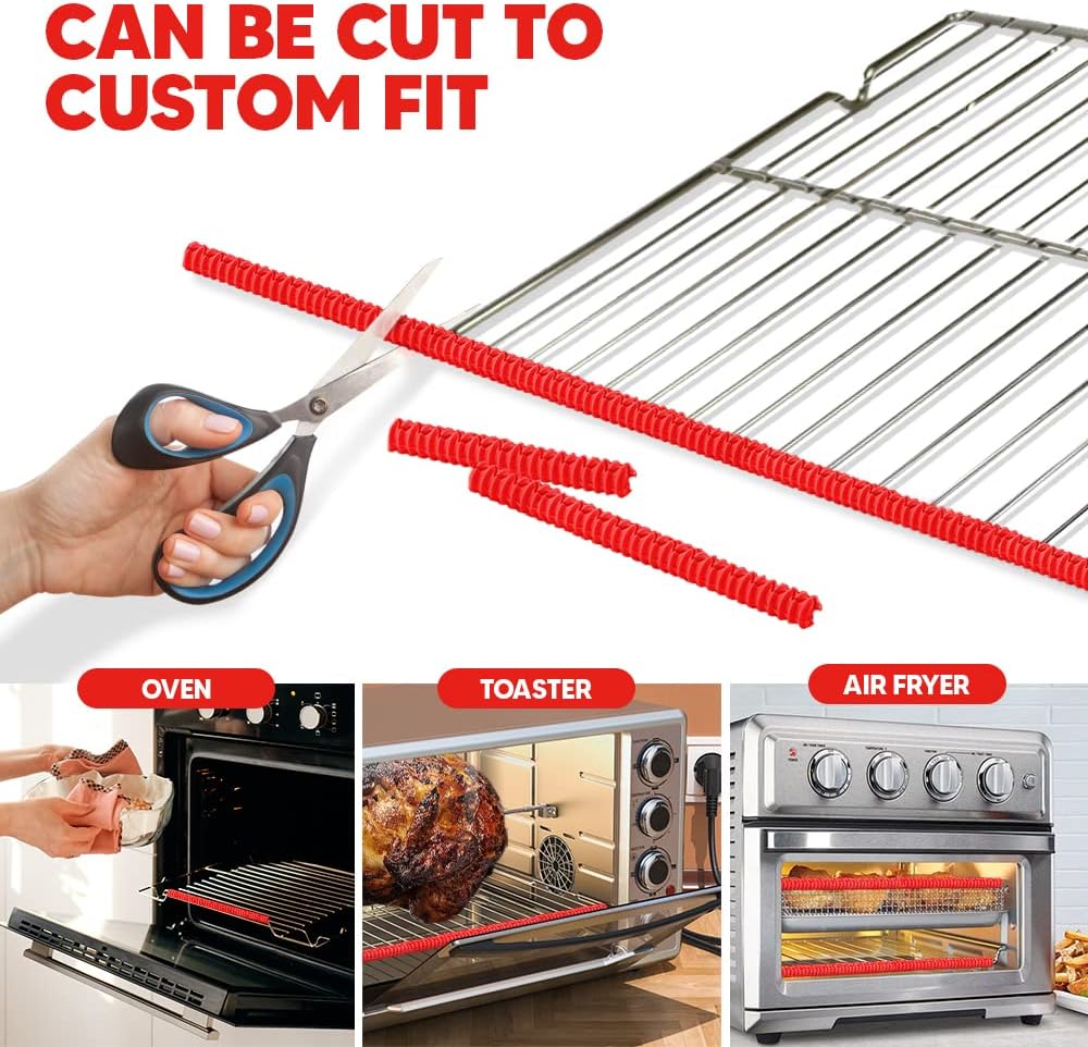 2 Pack Oven Liner and 2 pack Red Oven Rack Protectors 22 Inches