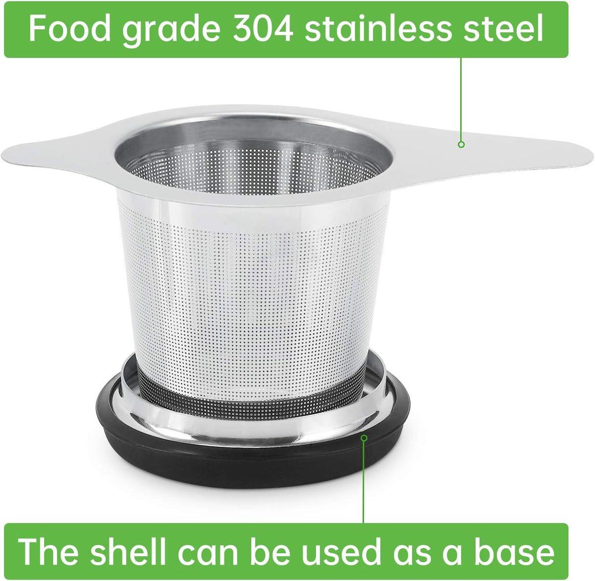 Tea Infuser Basket Stainless Steel Tea Strainer Tea Filter With Small Strainer And Lid Tea Diffuser For Loose Leaf Tea Superior Brewing Experience (One pack silver)