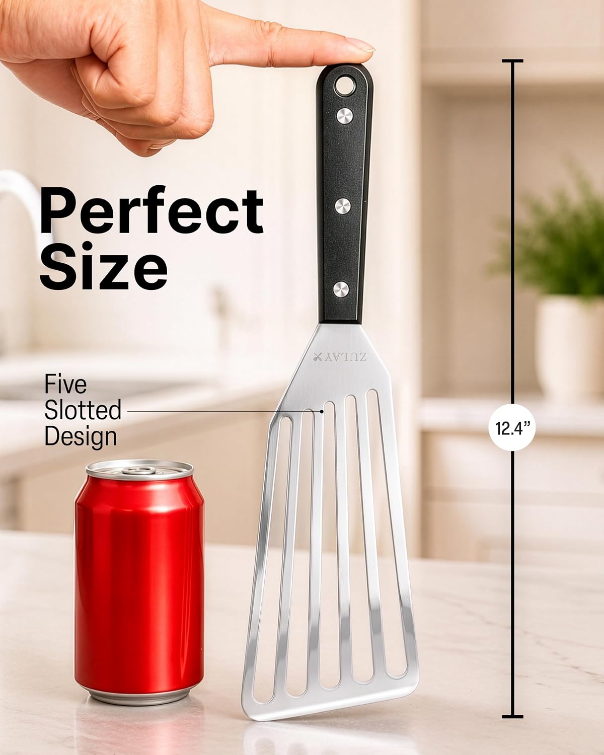 Zulay Kitchen Stainless Steel Fish Turner Spatula